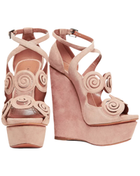 Alaïa Rose Suede Sandals ChangeClear