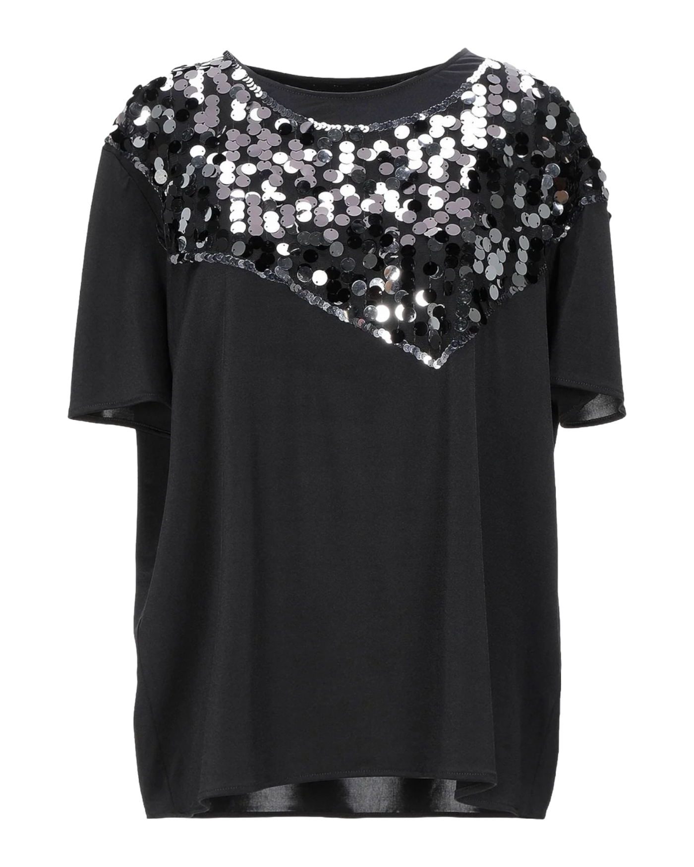 MM6 Margiela Embellished Jersey T-Shirt with Black and Silver Sequins