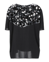 MM6 Margiela Embellished Jersey T-Shirt with Black and Silver Sequins