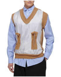 Maison Margiela Blue Spliced Oxford Shirt