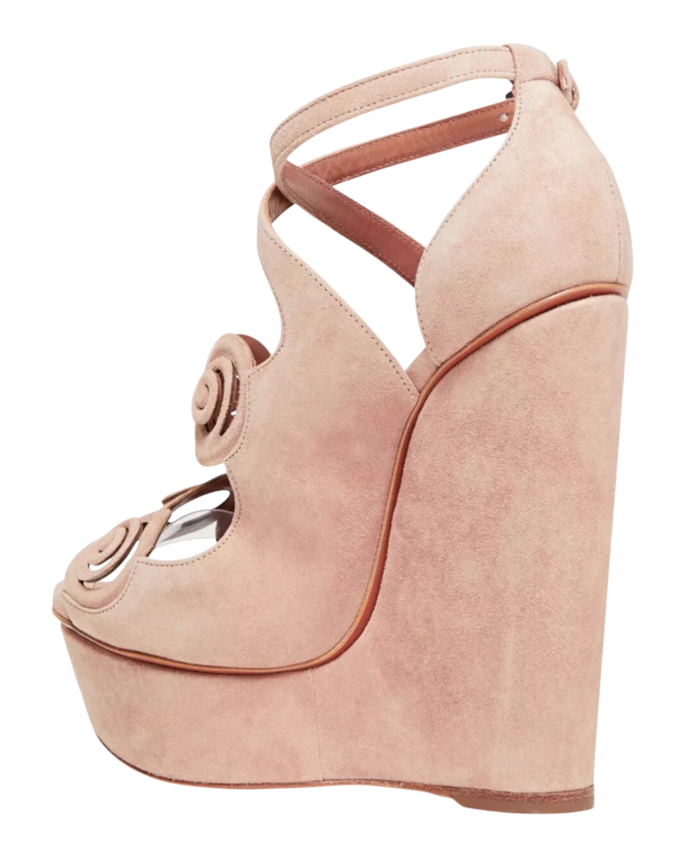 Alaïa Rose Suede Sandals ChangeClear