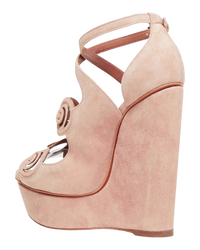 Alaïa Rose Suede Sandals ChangeClear