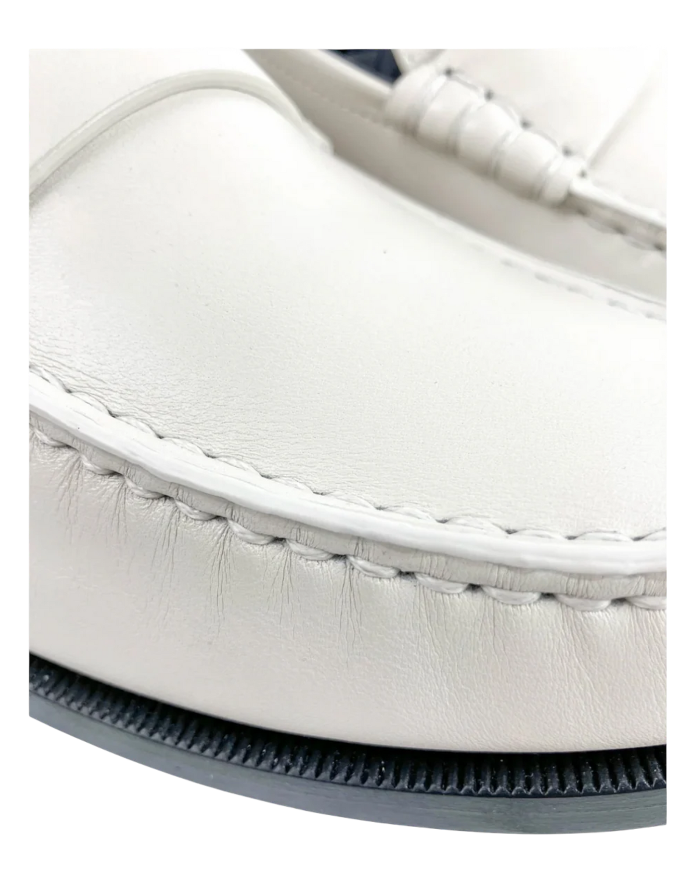 Saint Laurent Le Loafer Monogram Penny Slippers in Pearl