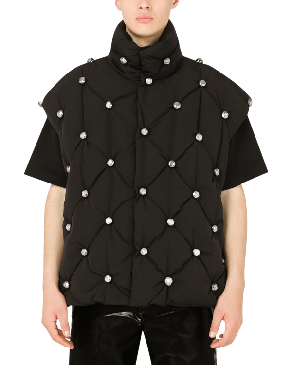 Dolce & Gabbana All-Over Button Vest — Black, Size IT 50 / US 40