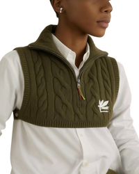 Etro Cropped Cable-knit Vest in Green