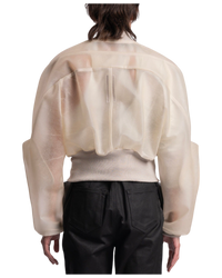 Rick Owens Girdered Bomber Cropped in Transparent Leather