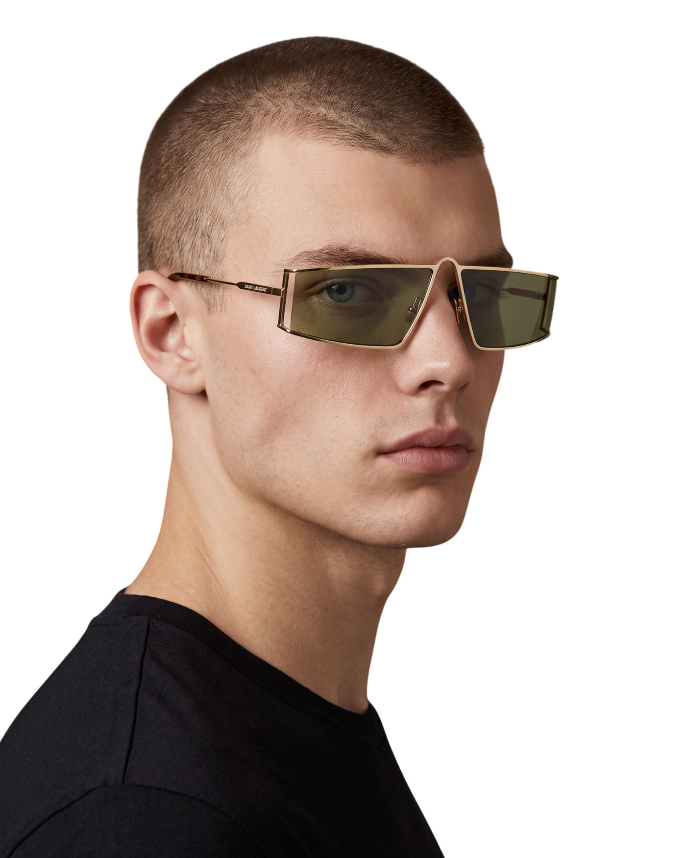 Saint Laurent SL 606 Sunglasses — Gold/Green