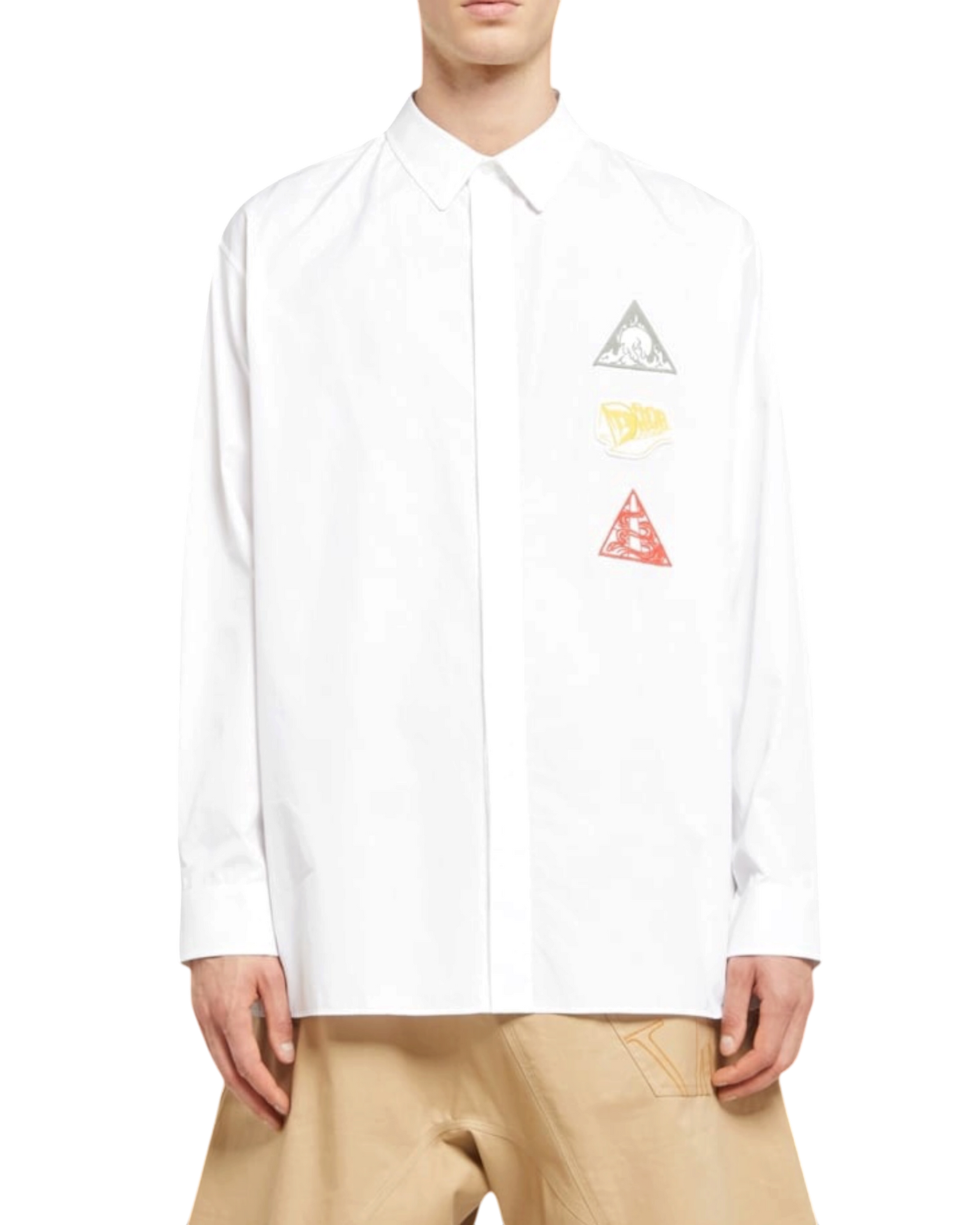 Dior AsteroDior Embroidered Patch Shirt — White, Size 40 / M