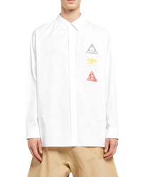 Dior AsteroDior Embroidered Patch Shirt — White, Size 40 / M