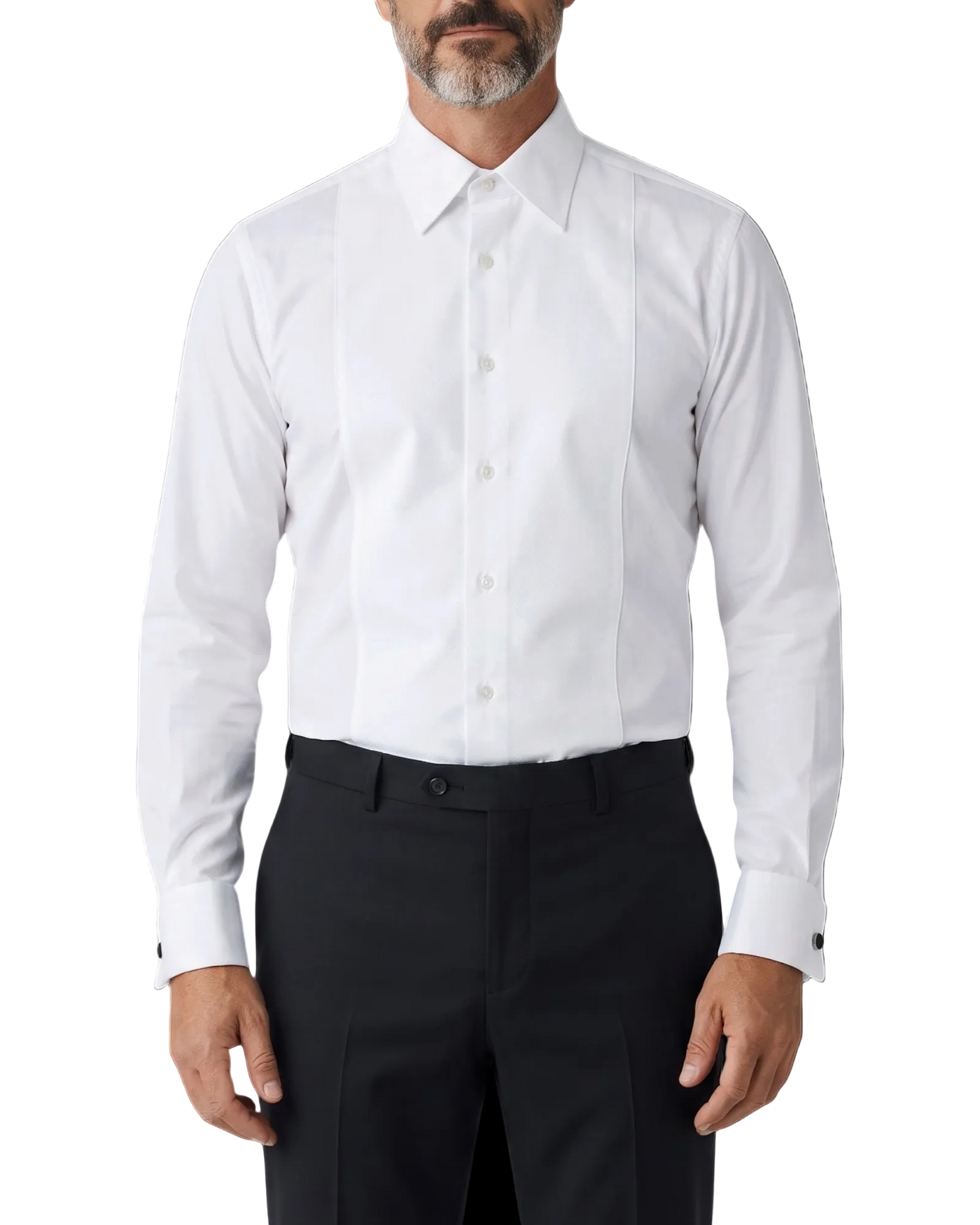 Tom Ford Piqué Poplin Evening Shirt — Optical White, Size 42 / XL
