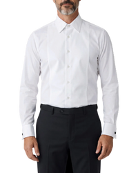 Tom Ford Piqué Poplin Evening Shirt — Optical White, Size 42 / XL