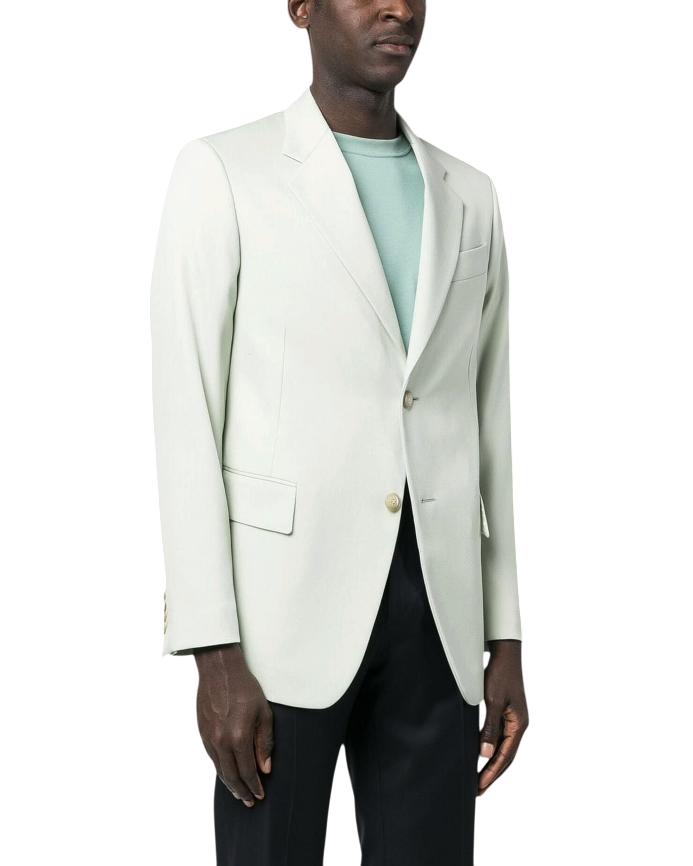 Lanvin Single-Breasted Wool Blazer — Sage Green, IT 48