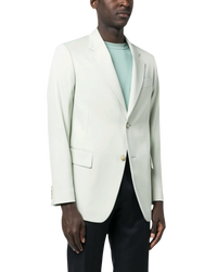 Lanvin Single-Breasted Wool Blazer — Sage Green, IT 48