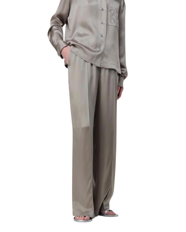 Loewe Silk Pyjama Trousers — Laurel Green, Size S