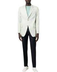 Lanvin Single-Breasted Wool Blazer — Sage Green, IT 48