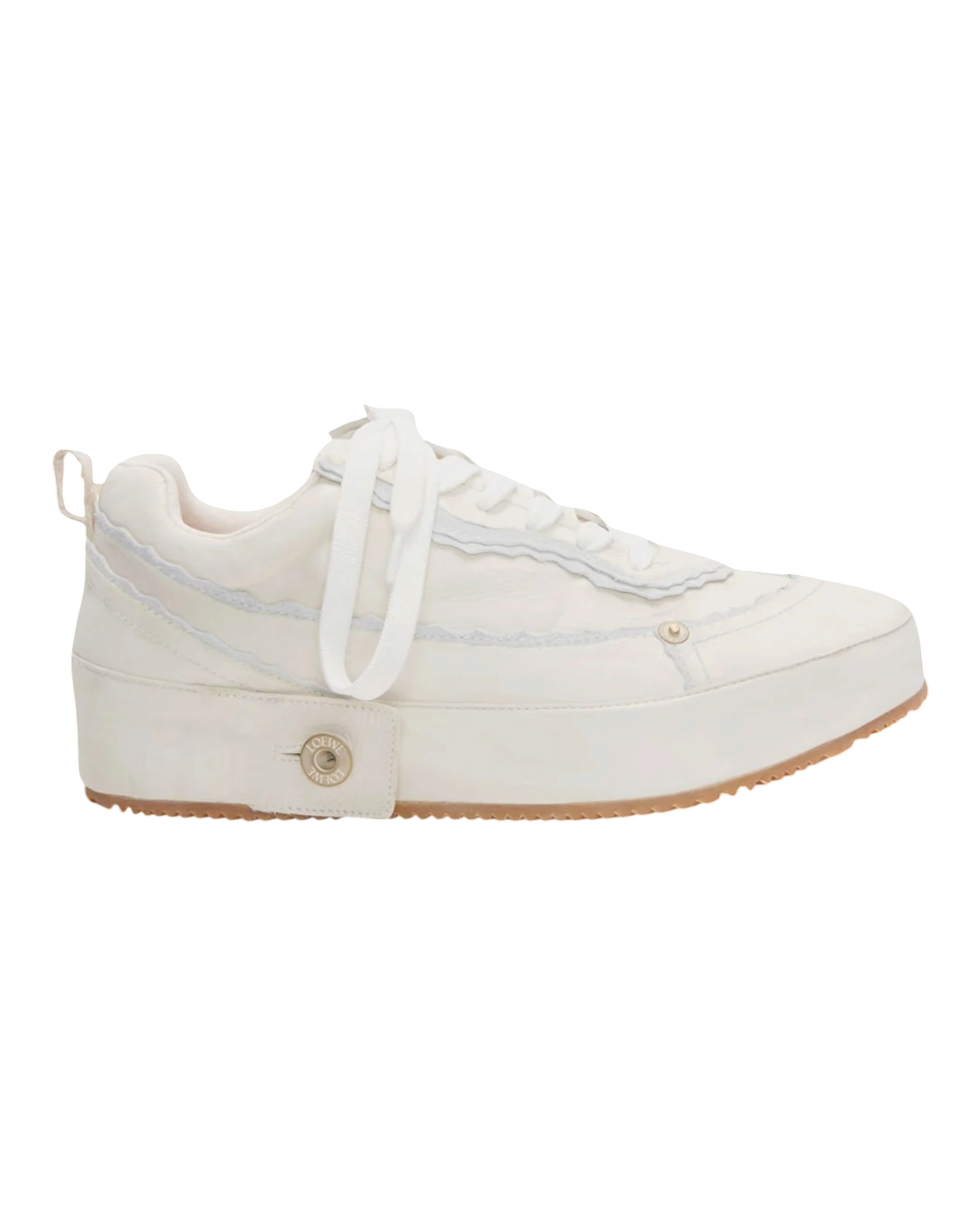 Loewe Deconstructed Leather Sneakers — White, EU 42 / US 9