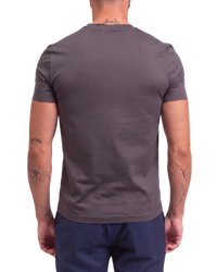 Prada Slim-Fit Logo-Embroidered Stretch Cotton T-Shirt — Grey, Size M