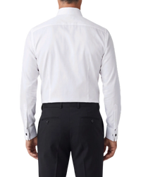 Tom Ford Piqué Poplin Evening Shirt — Optical White, Size 42 / XL