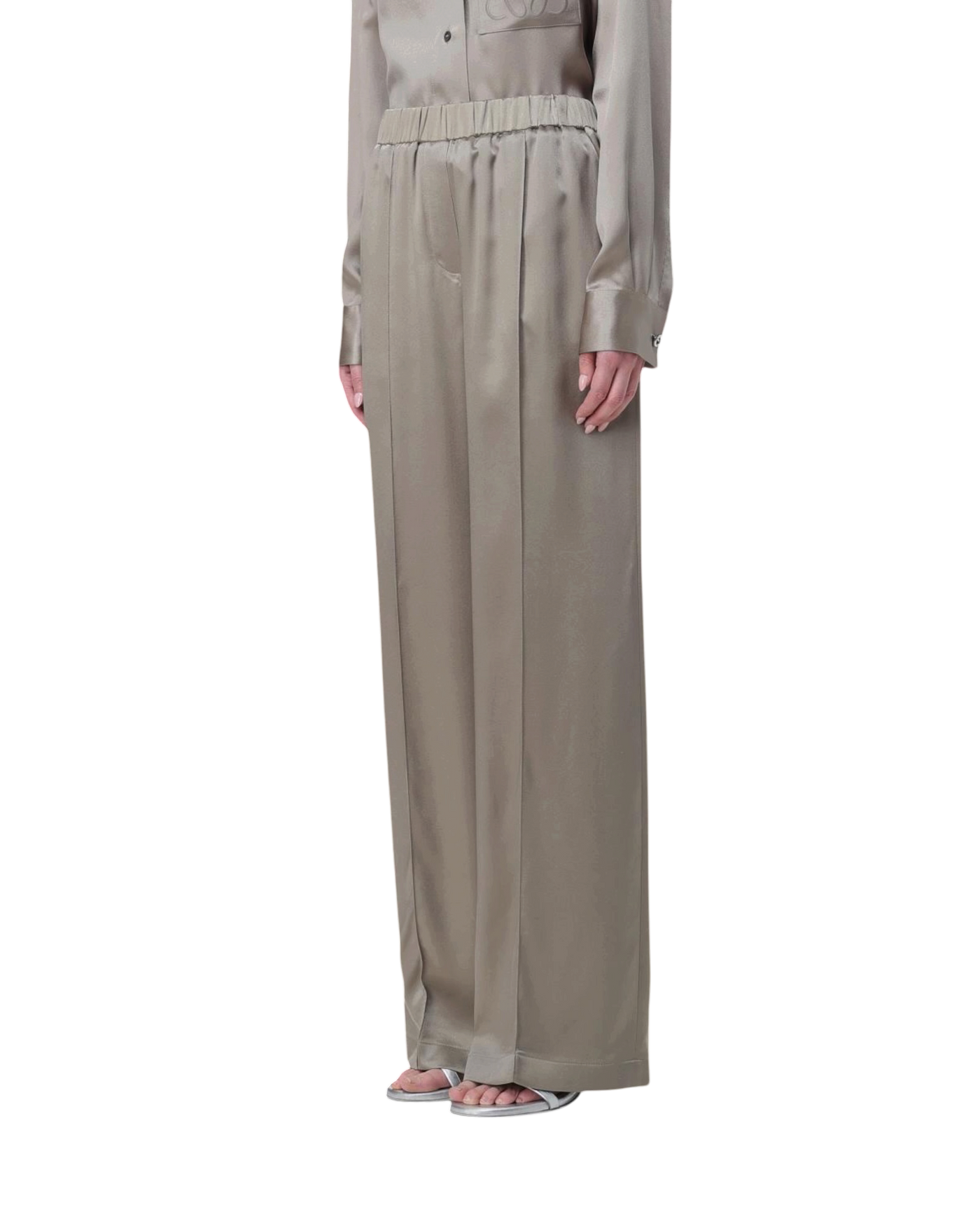 Loewe Silk Pyjama Trousers — Laurel Green, Size S