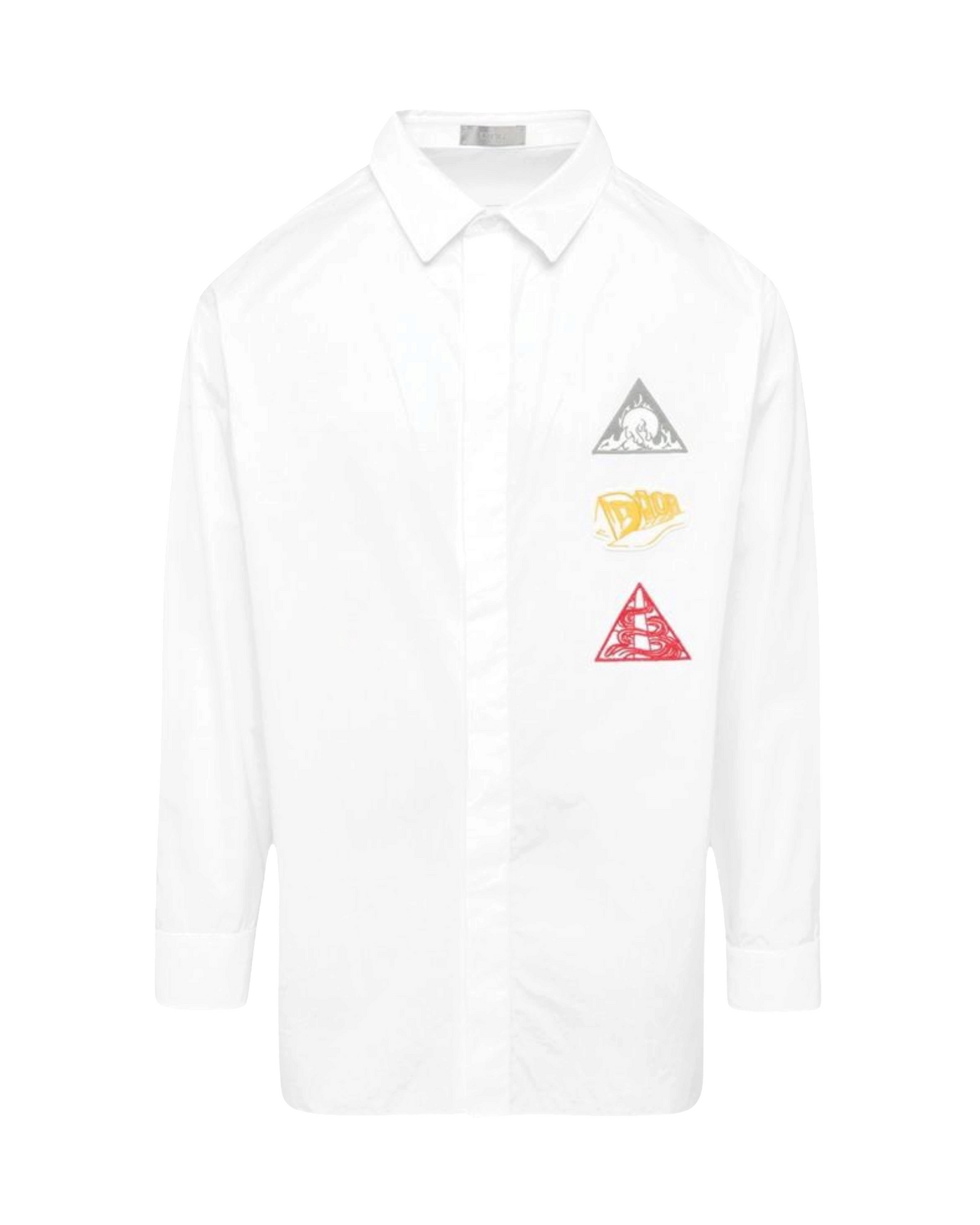 Dior AsteroDior Embroidered Patch Shirt — White, Size 40 / M