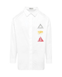 Dior AsteroDior Embroidered Patch Shirt — White, Size 40 / M