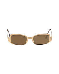Chanel 4022 Rectangle Sunglasses — Brushed Gold/Brown