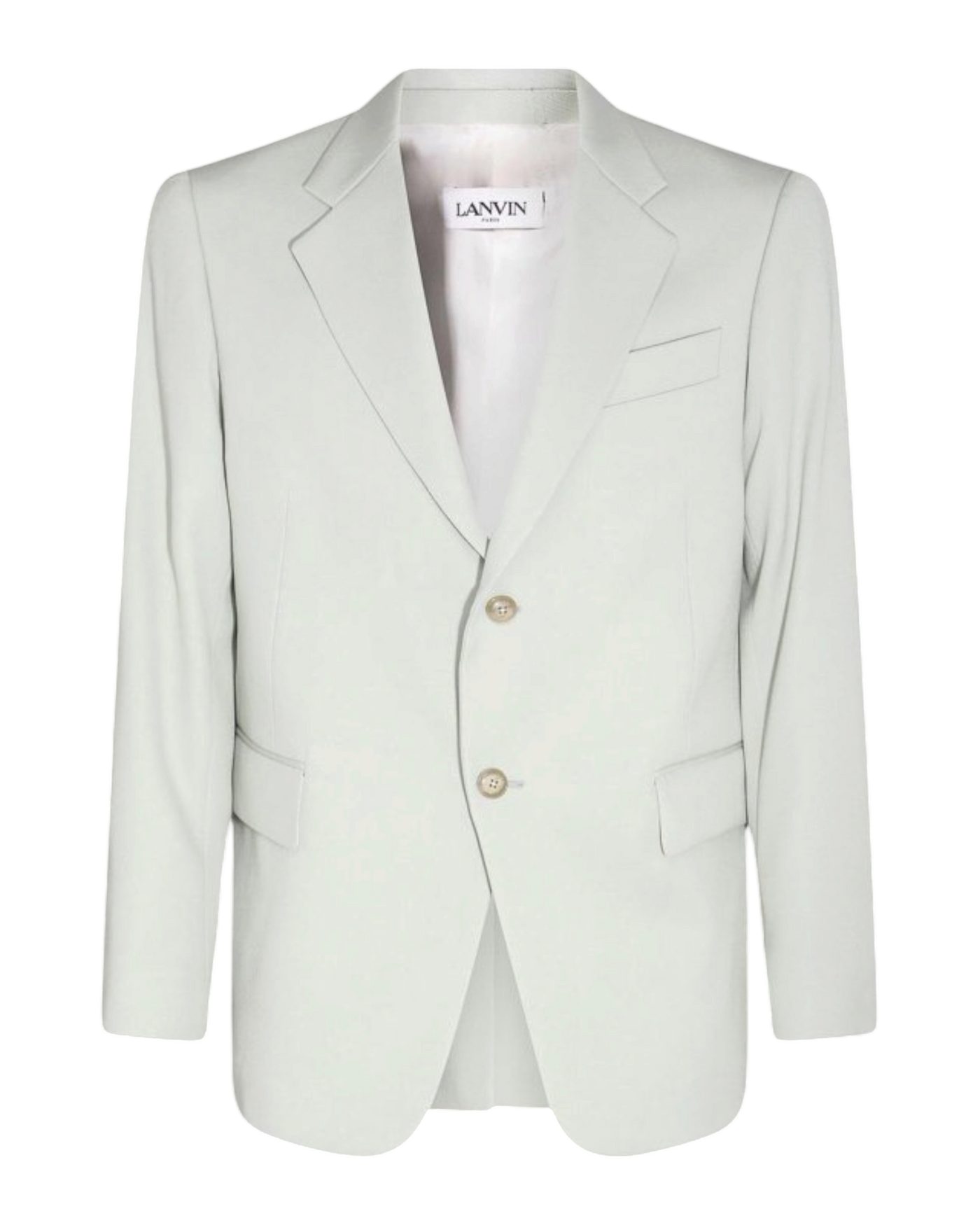 Lanvin Single-Breasted Wool Blazer — Sage Green, IT 48