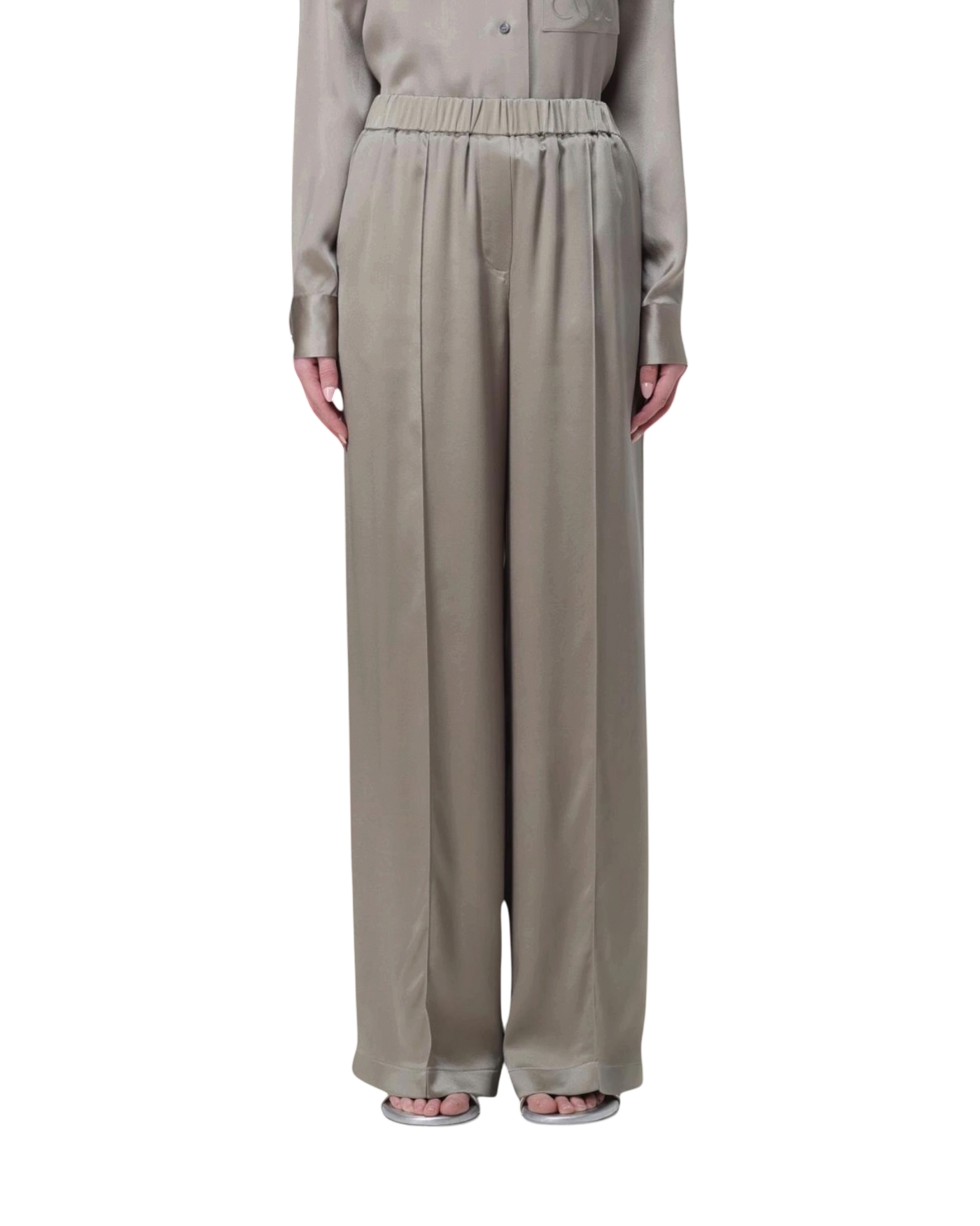 Loewe Silk Pyjama Trousers — Laurel Green, Size S
