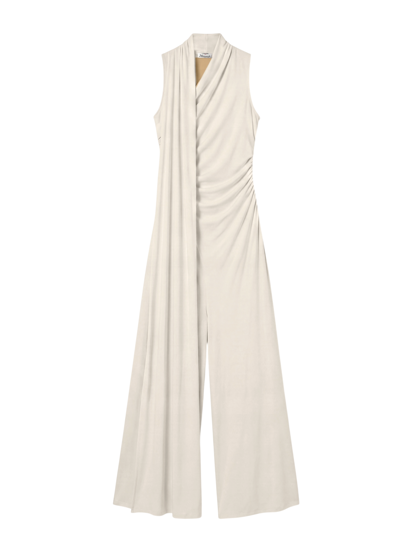 Schiaparelli Long Scarf Jumpsuit — Ecru, Size US 8/IT 42