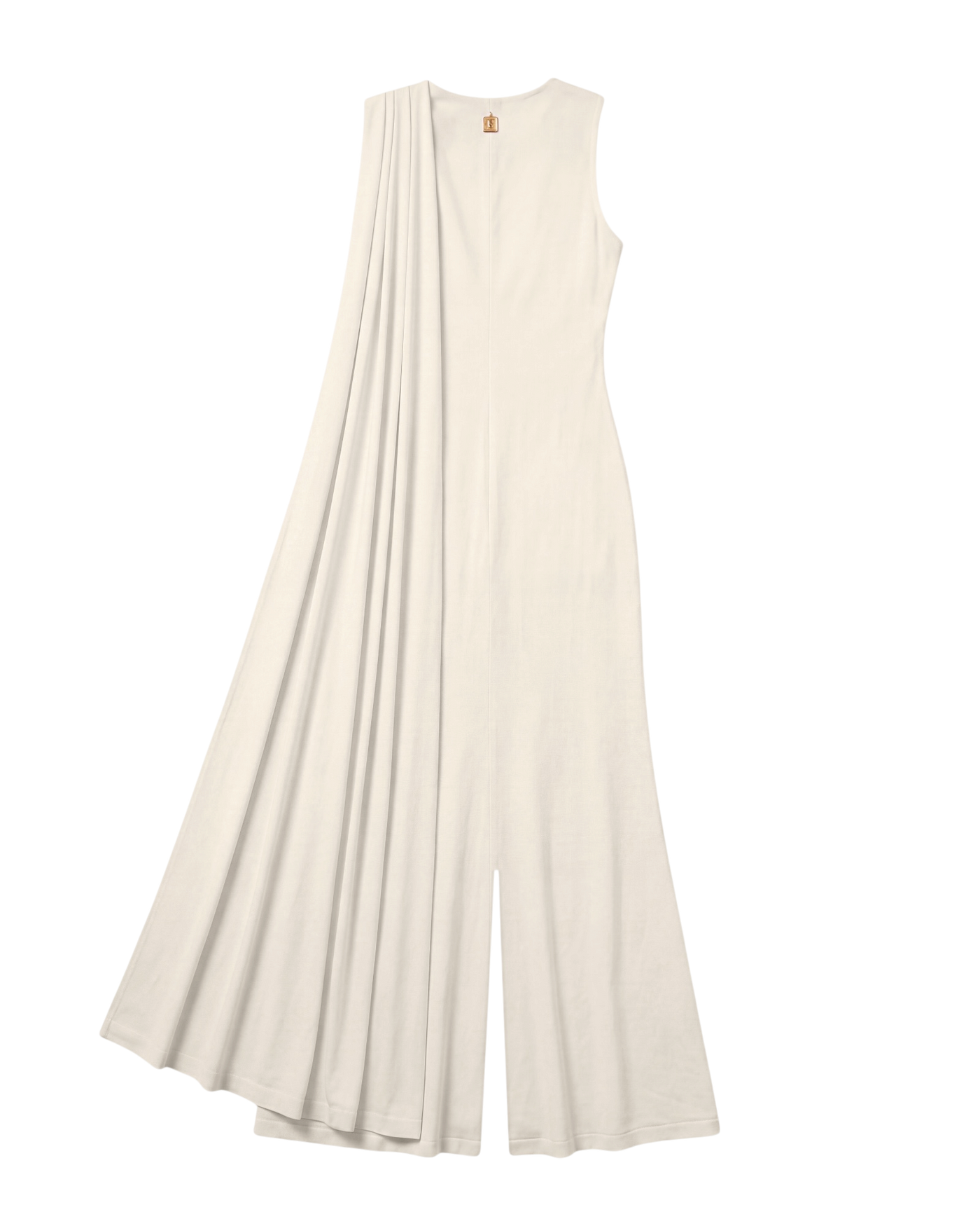Schiaparelli Long Scarf Jumpsuit — Ecru, Size US 8/IT 42