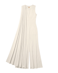 Schiaparelli Long Scarf Jumpsuit — Ecru, Size US 8/IT 42