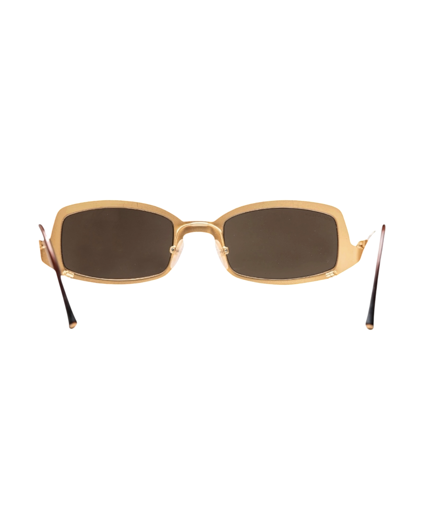 Chanel 4022 Rectangle Sunglasses — Brushed Gold/Brown
