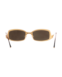 Chanel 4022 Rectangle Sunglasses — Brushed Gold/Brown