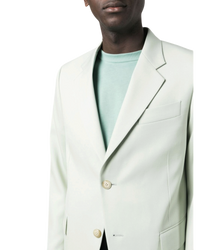 Lanvin Single-Breasted Wool Blazer — Sage Green, IT 48