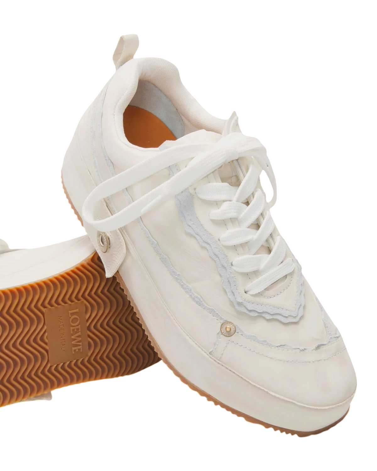 Loewe Deconstructed Leather Sneakers — White, EU 42 / US 9