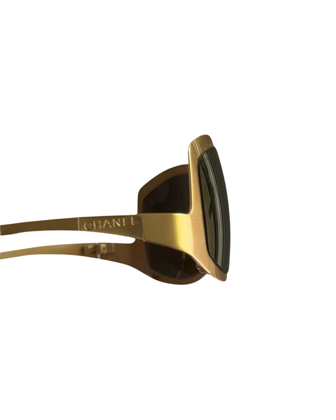 Chanel 4022 Rectangle Sunglasses — Brushed Gold/Brown