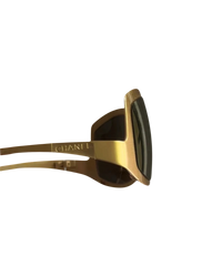 Chanel 4022 Rectangle Sunglasses — Brushed Gold/Brown