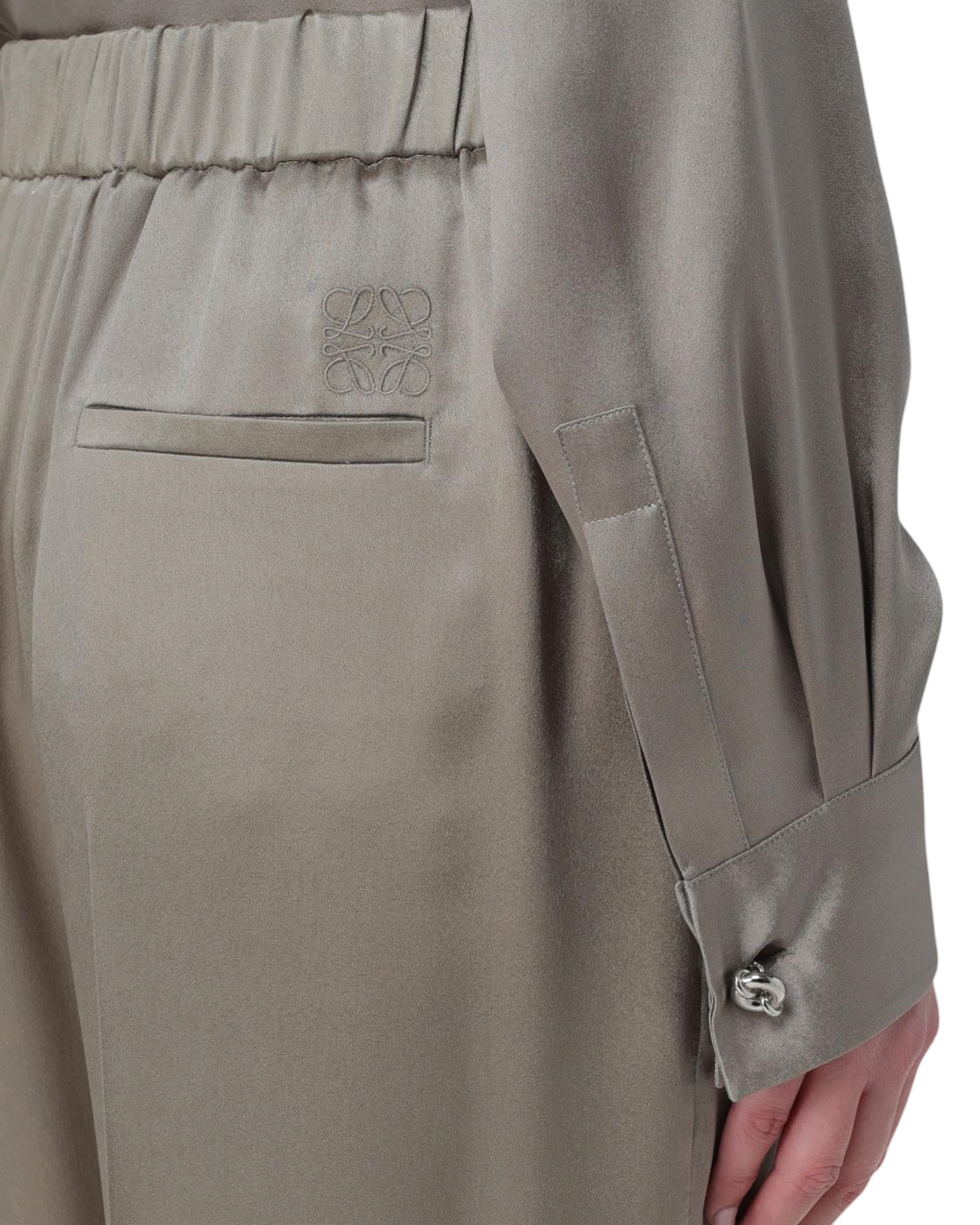 Loewe Silk Pyjama Trousers — Laurel Green, Size S