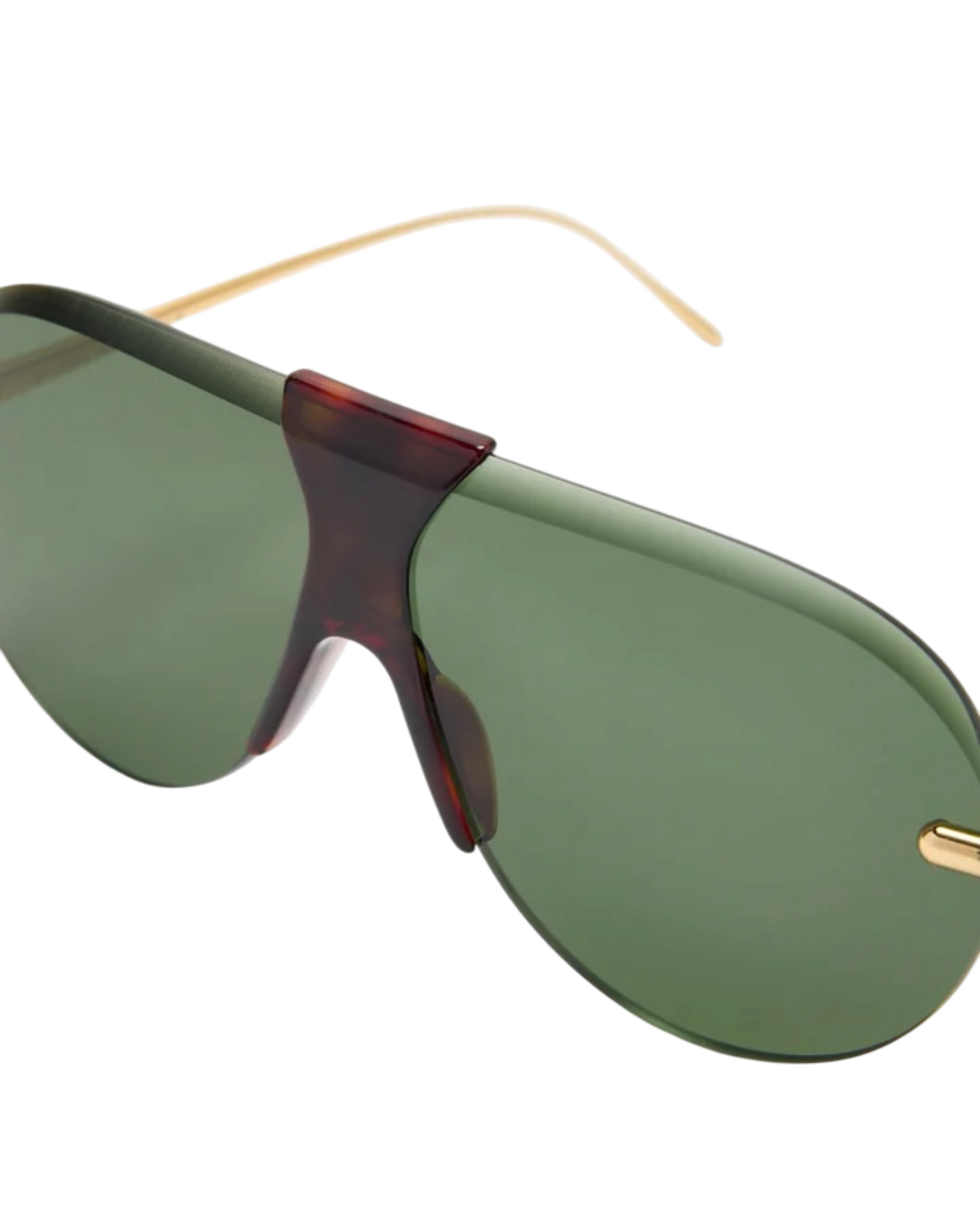 Loewe Safari Sunglasses — Havana/Green, bridge detail