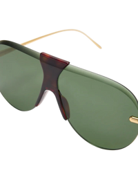Loewe Safari Sunglasses — Havana/Green, bridge detail