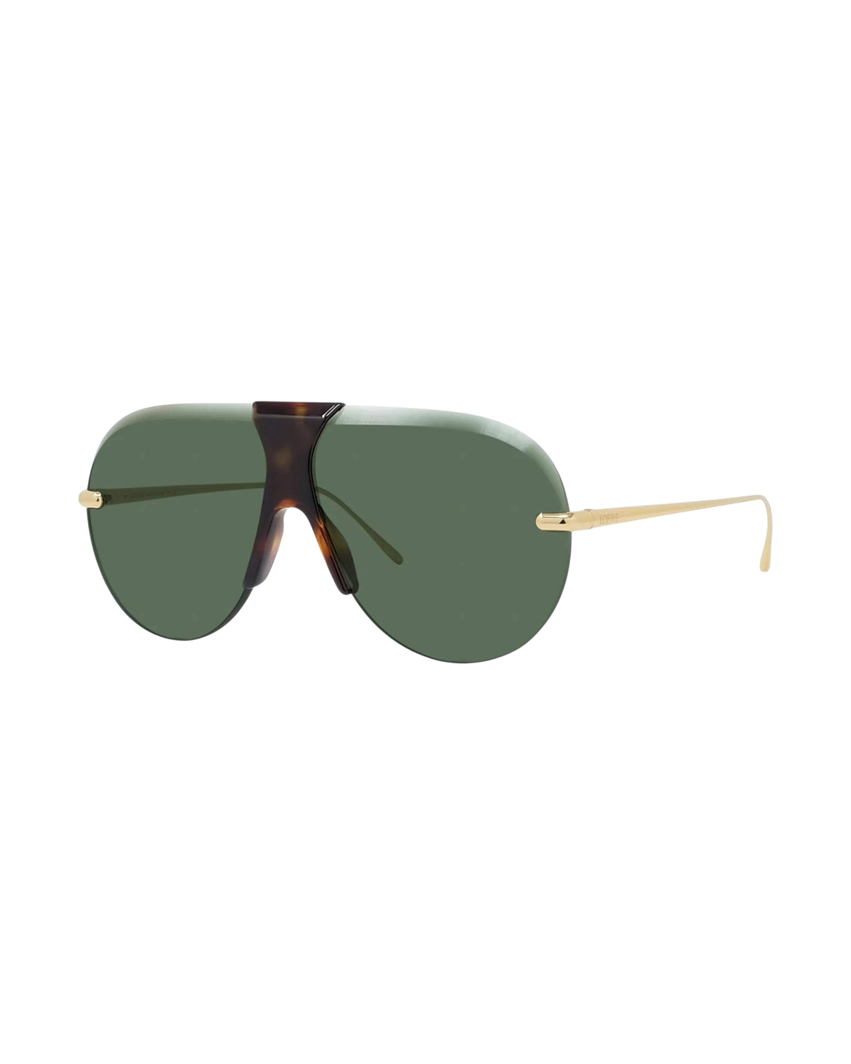 Loewe Safari Sunglasses — Havana/Green, on model