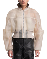 Rick Owens Girdered Bomber Cropped in Transparent Leather