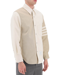 Thom Browne Fun-Mix Selvedge Denim Snap Front Shirt Jacket