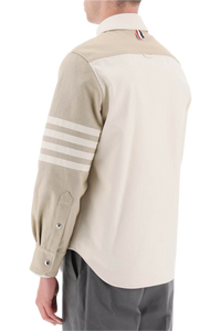 Thom Browne Fun-Mix Selvedge Denim Snap Front Shirt Jacket