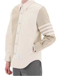 Thom Browne Fun-Mix Selvedge Denim Snap Front Shirt Jacket