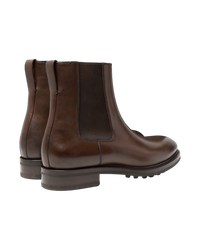 Rear three-quarter view of the pair, showing the dark elasticated side gussets and the stacked heel